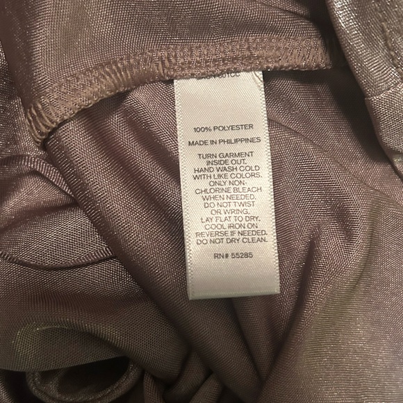 Express Shiny Shimmery Metallic Cowl Neck Halter Top Medium - Picture 8 of 13